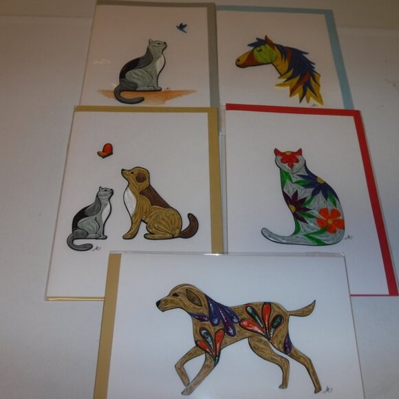 QUILL NOTE CARDS  ( 5-ANIMAL THEME)  NEW!!!! - Picture 1 of 1